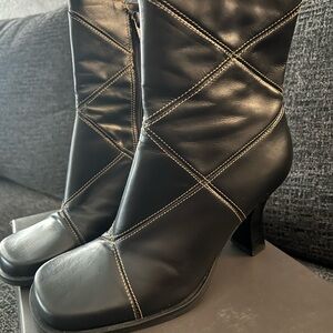 Elegant Black Leather Ankle Boots